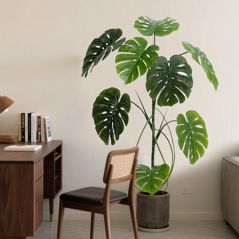 Living room turtle-back bamboo floor-standing plants | Tall plants divide Spaces, natural partitions in Nordic-style homes, enhancing the style