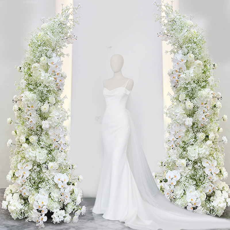 Pink and white floral decoration set for wedding welcome area/event decoration and landscaping flower arrangement