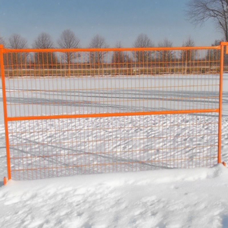 Temporary snow guardrail, orange mesh fence, outdoor safety isolation equipment