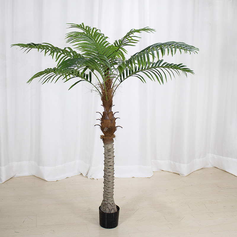 Artificial palm tree potted plants add natural vitality to your home space