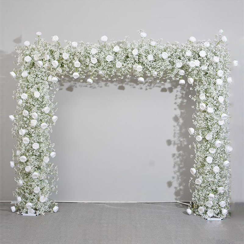 White baby's breath flower art arch wedding celebration romantic decoration flower stand