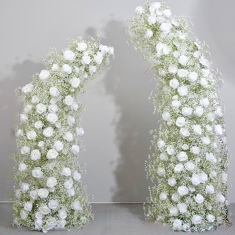 Starry Sky White Rose Arch Wedding Romantic Flower Door Decoration 
