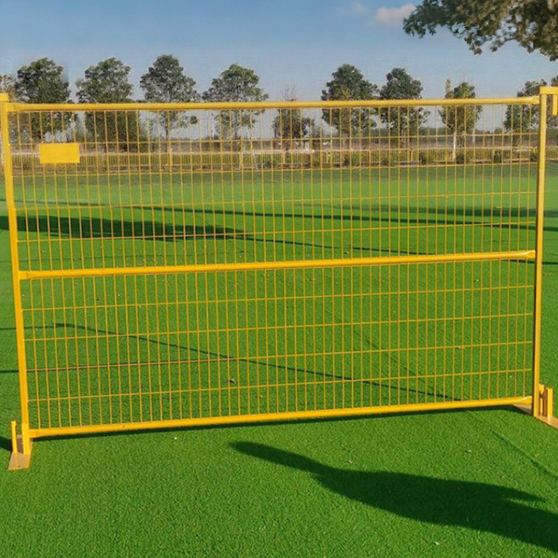 The movable yellow mesh guardrail for site zoning isolation is convenient for installing fences