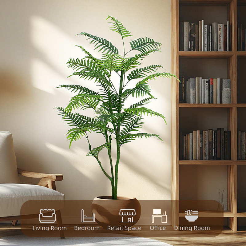 Fishtail palm potted large indoor green plant, tropical foliage plant