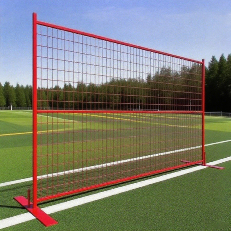 The movable red mesh guardrail for court zoning isolation is convenient for installing fences