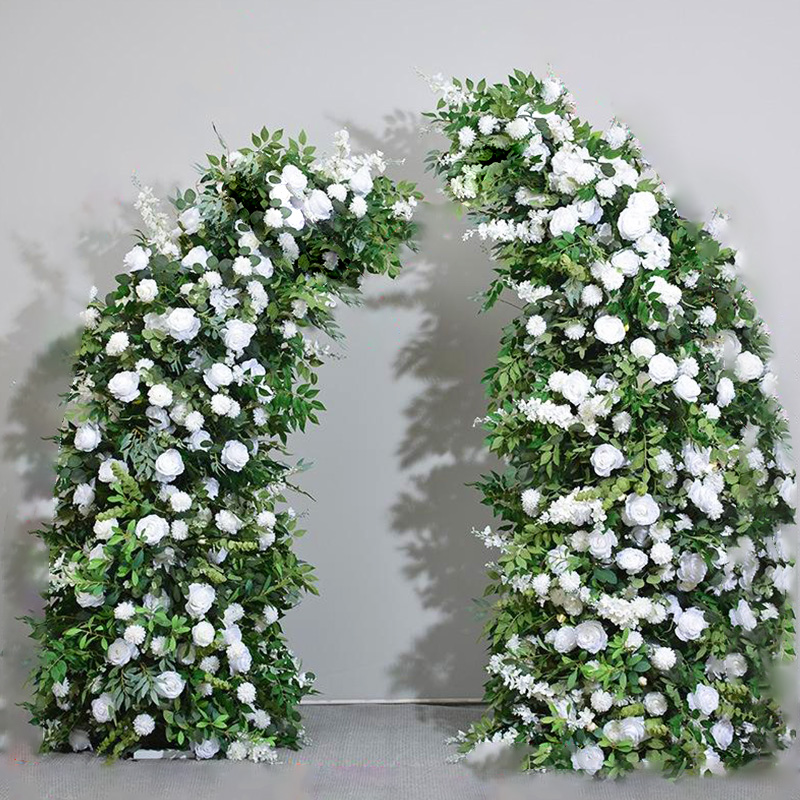 White rose and green plant arch wedding celebration simulation floral decoration frame