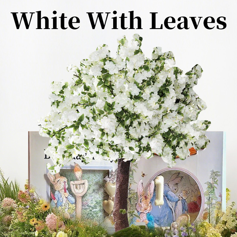 Customized white artificial flower tree wedding venue set tree landscape engineering decoration artificial tree
