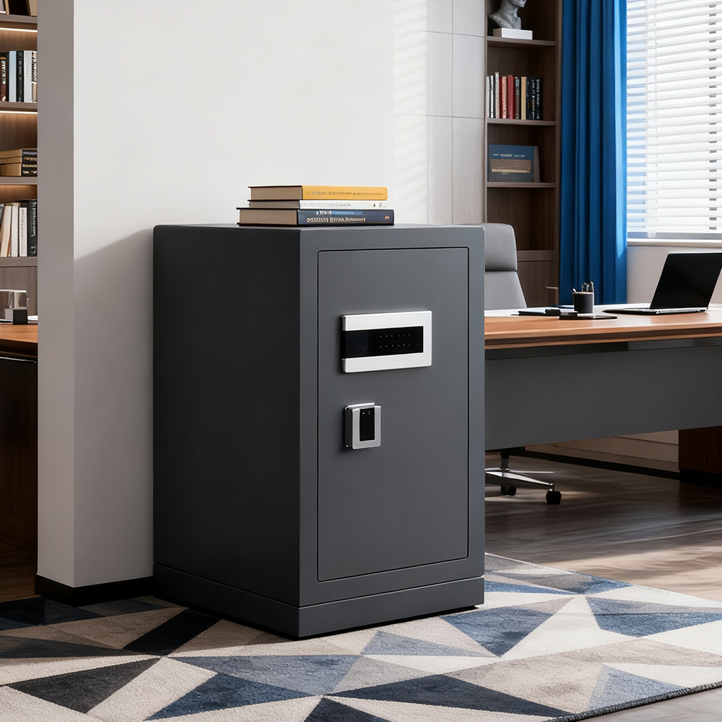 Multi-functional smart safe bedside table: Fingerprint + password dual lock, providing dual protection for bedroom storage and security